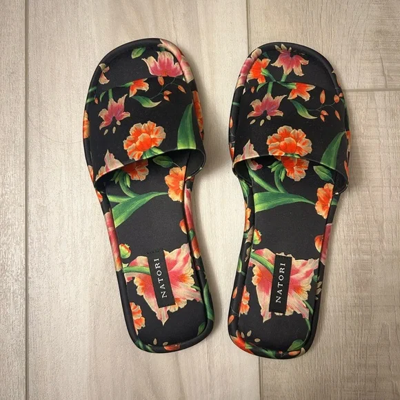 Natori Floral Slide Sandals - size 5 SELLING BOTH TOGETHER - Picture 4 of 8